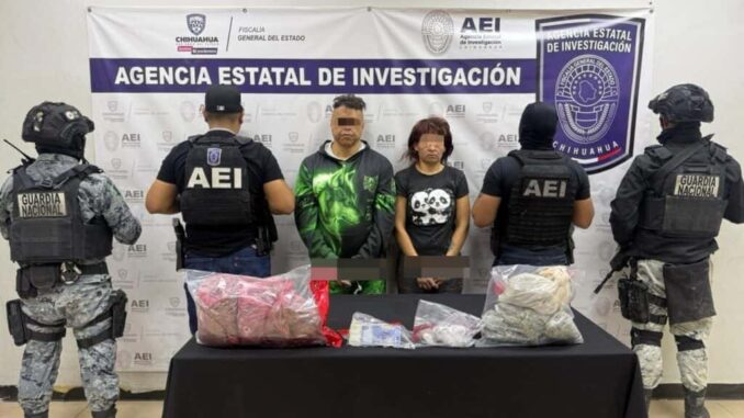Detiene AEI a pareja durante cateo en el que se aseguró droga