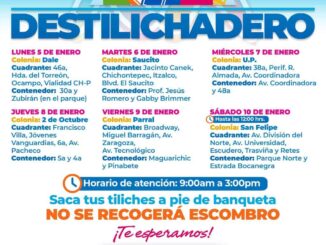 Estará Programa Destilichadero en seis colonias del 5 al 10 de enero