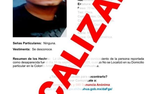 Localiza Fiscalía a hombre reportado ausente en la colonia Arboledas