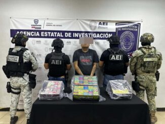 Detiene AEI a masculino en posesión de cajas con vapeadores y THC en Cd. Juárez