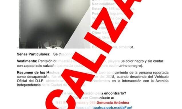 Localiza FDZC a menor de edad que se ausentó el jueves en la ciudad de Chihuahua