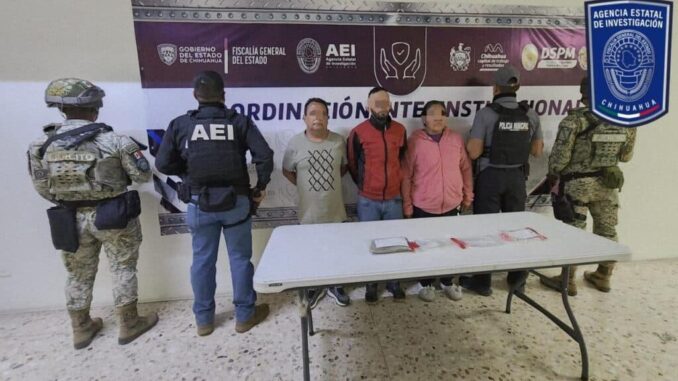 Detienen AEI, DSPM y DEFENSA a tres personas en posesión de droga