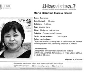 Solicita FEM colaboración para localizar a mujer extraviada en Tamaulipas en 2017
