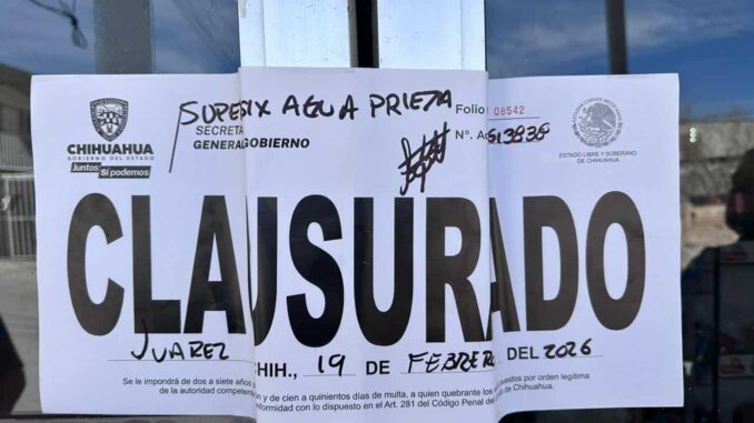 Realiza Gobernación Estatal la clausura 9 establecimientos durante la última semana 