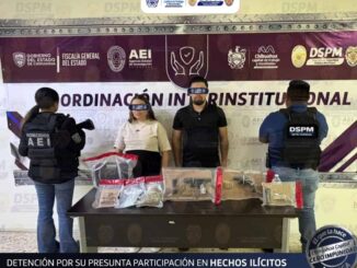 Presentan a pareja detenida y aseguramiento tras cateo de Quinta Sebastián