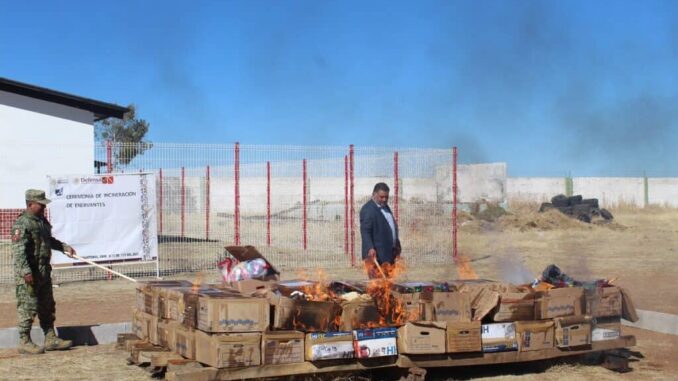 Destruyen FGE y Sedena 231 kilos de droga en combate al narcomenudeo