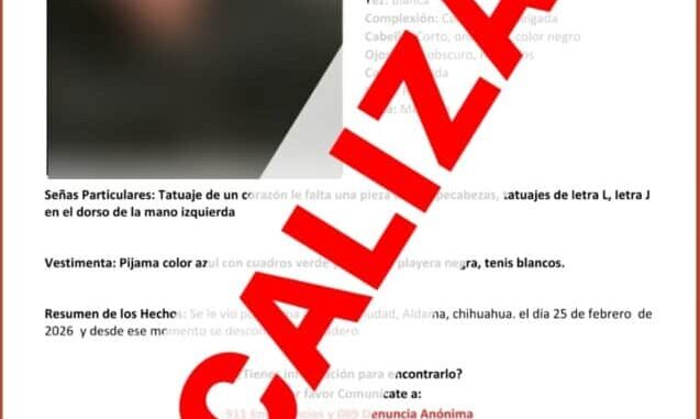 Localiza AEI sana y sana a menor de edad que se ausentó en Aldama