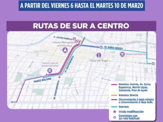 Anuncian modificaciones en rutas con motivo del cierre por la marcha 8M