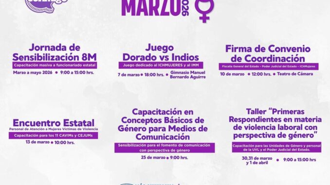 Anuncia ICHMujeres su agenda de actividades por el 8M