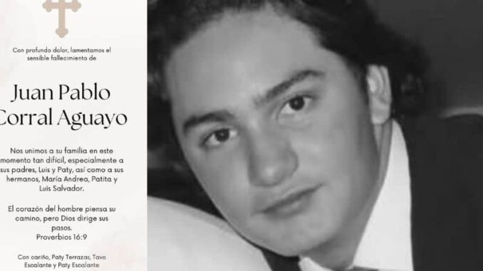 Tragedia en el extranjero: Muere Juan Pablo Corral hijo del empresario Luis Antonio Corral Pérez 