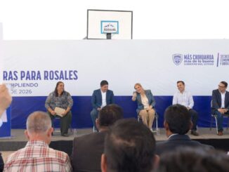 Maru Campos entrega en Rosales obras de infraestructura