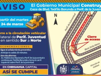 Recuerda! La lateral del Juventud estará cerrada por construcción de gaza  de incorporación