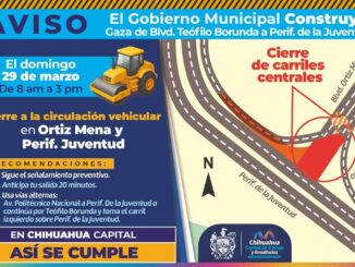 Habrá cierre en el Ortiz Mena a la altura del Juventud por continuación de modernización de la línea de agua potable