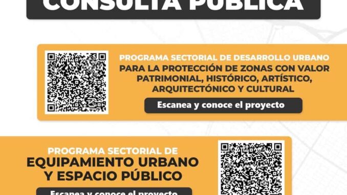 Conoce cómo participar en consulta pública del programa de patrimonio y del sectorial de equipamiento urbano y espacio público