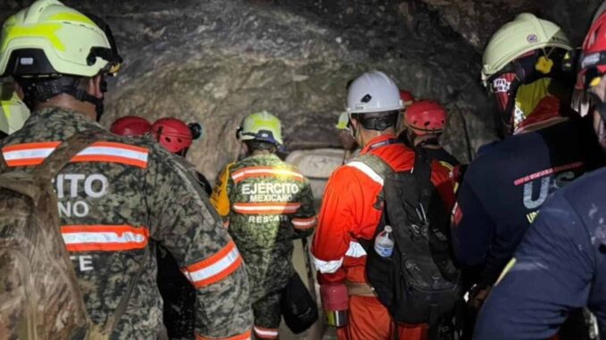 Hallan muerto a tercer trabajador de mina Santa Fe, Sinaloa; siguen labores para rescatar a último minero