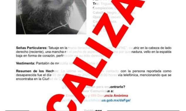 Localiza Fiscalía a masculino con reporte de ausencia en ciudad Chihuahua
