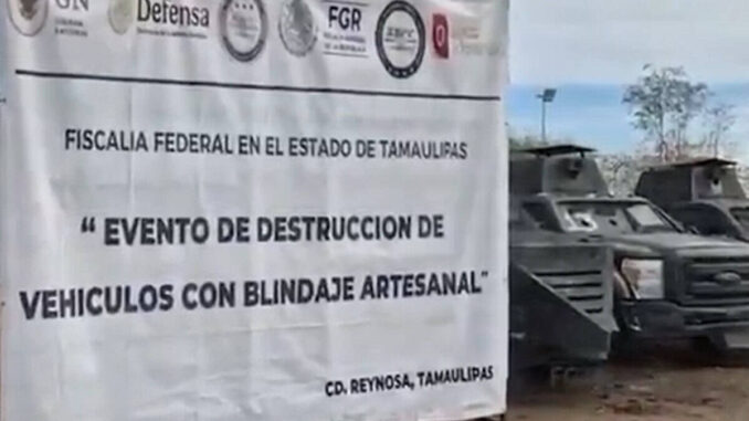 Destruyen en Reynosa 18 «monstruos» del crimen organizado