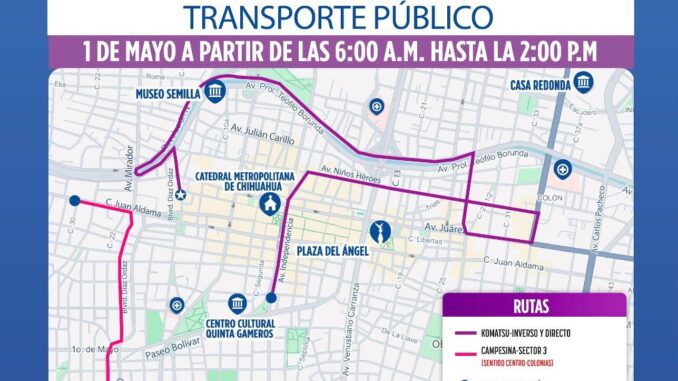 Anuncian modificaciones en rutas por el desfile del Día del Trabajo